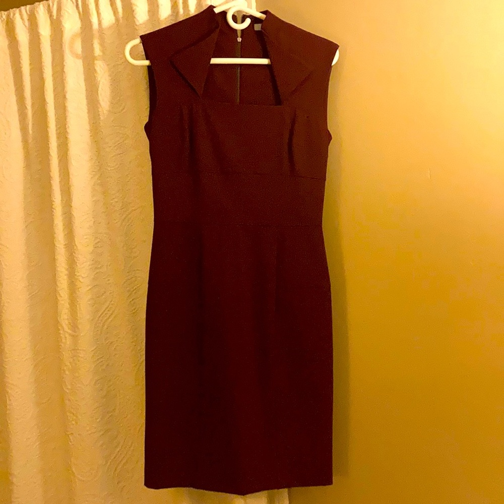 Marc NY wine colored midi dress.